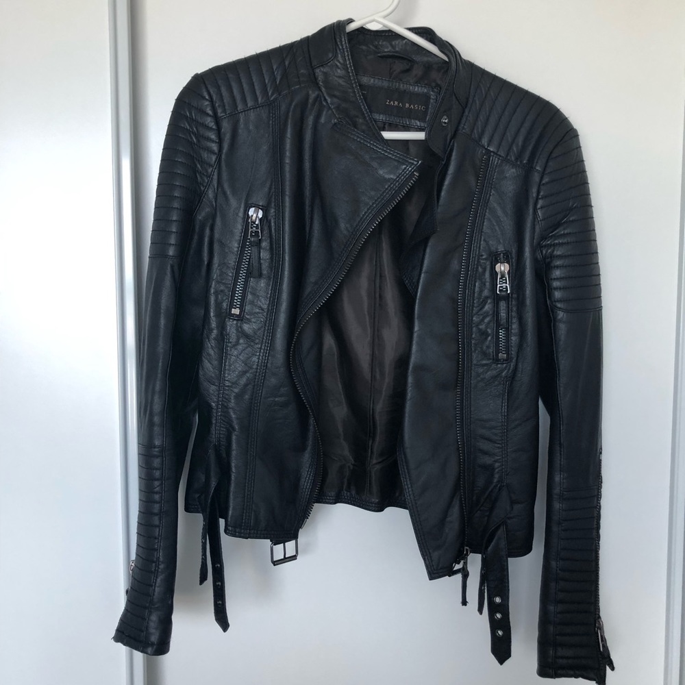 ZARA // Leather Biker Jacket